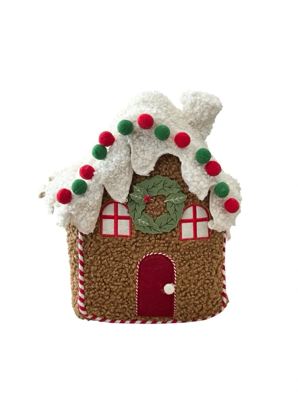NWT Pottery Barn Gingerbread House Christmas Decorative Accent Pillow